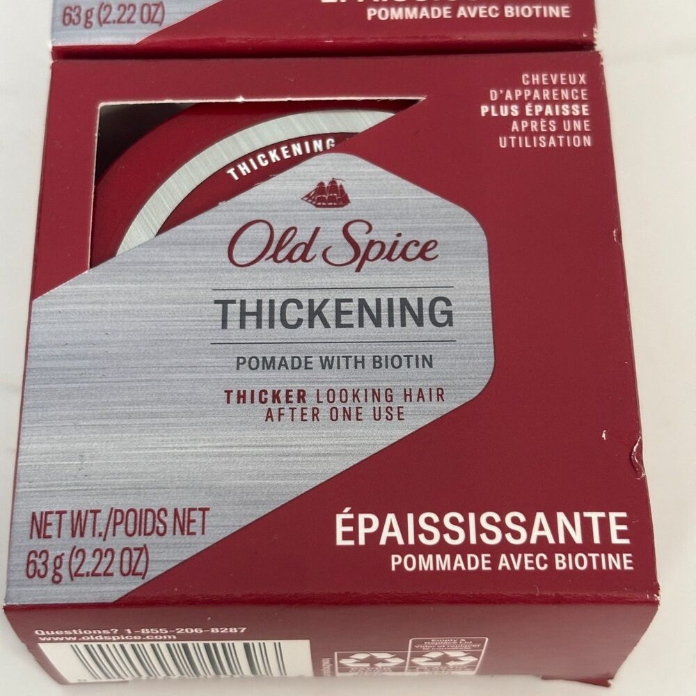 Lot of 2 OLD SPICE Thickening Pomade With Biotin Haie Care 2.22 oz NEW NIB - Picture 2 of 4